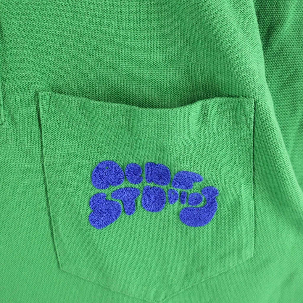 Acne Studios(アクネ ストゥディオズ) Bubble Logo Polo T-Shirt 半袖ポロシャツ グリーン BL0326- FN-MN-TSHI000425