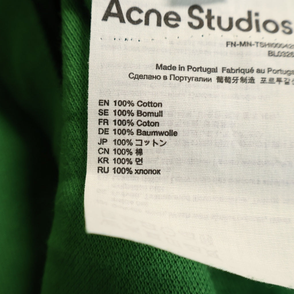 Acne Studios(アクネ ストゥディオズ) Bubble Logo Polo T-Shirt 半袖ポロシャツ グリーン BL0326- FN-MN-TSHI000425