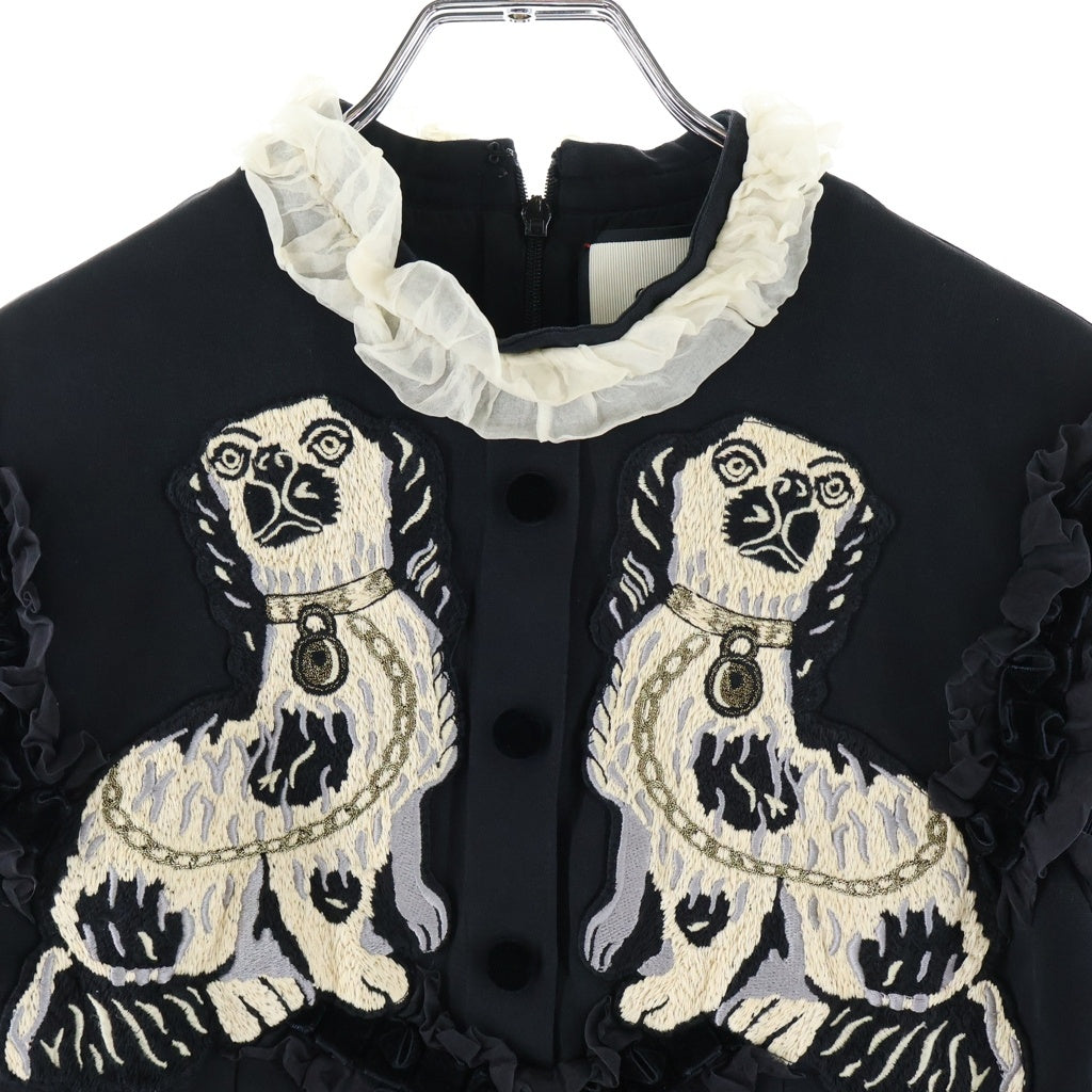 GUCCI(グッチ) Beaded Bosco Orso Dress 刺繍 レース装飾 ドレス ワンピース ブラック レディース 448831 ZIK12