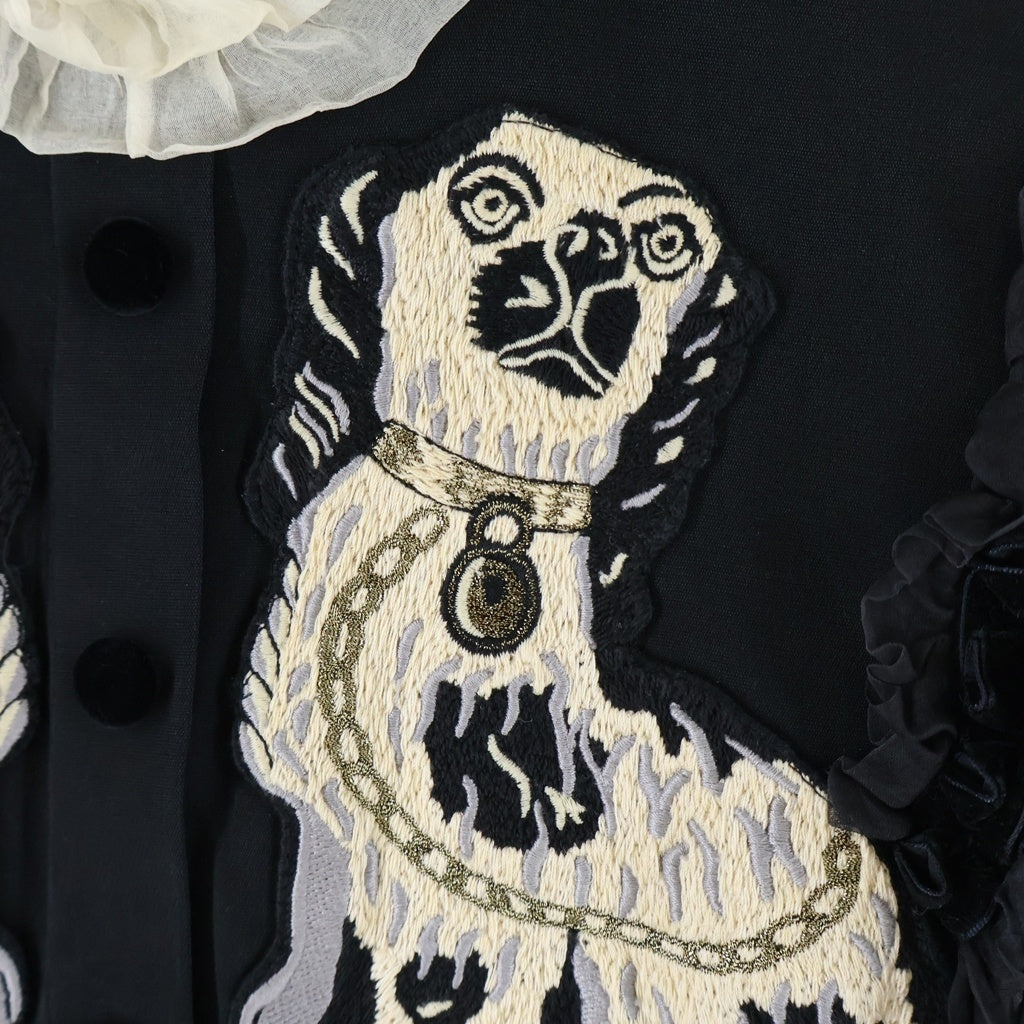 GUCCI(グッチ) Beaded Bosco Orso Dress 刺繍 レース装飾 ドレス ワンピース ブラック レディース 448831 ZIK12