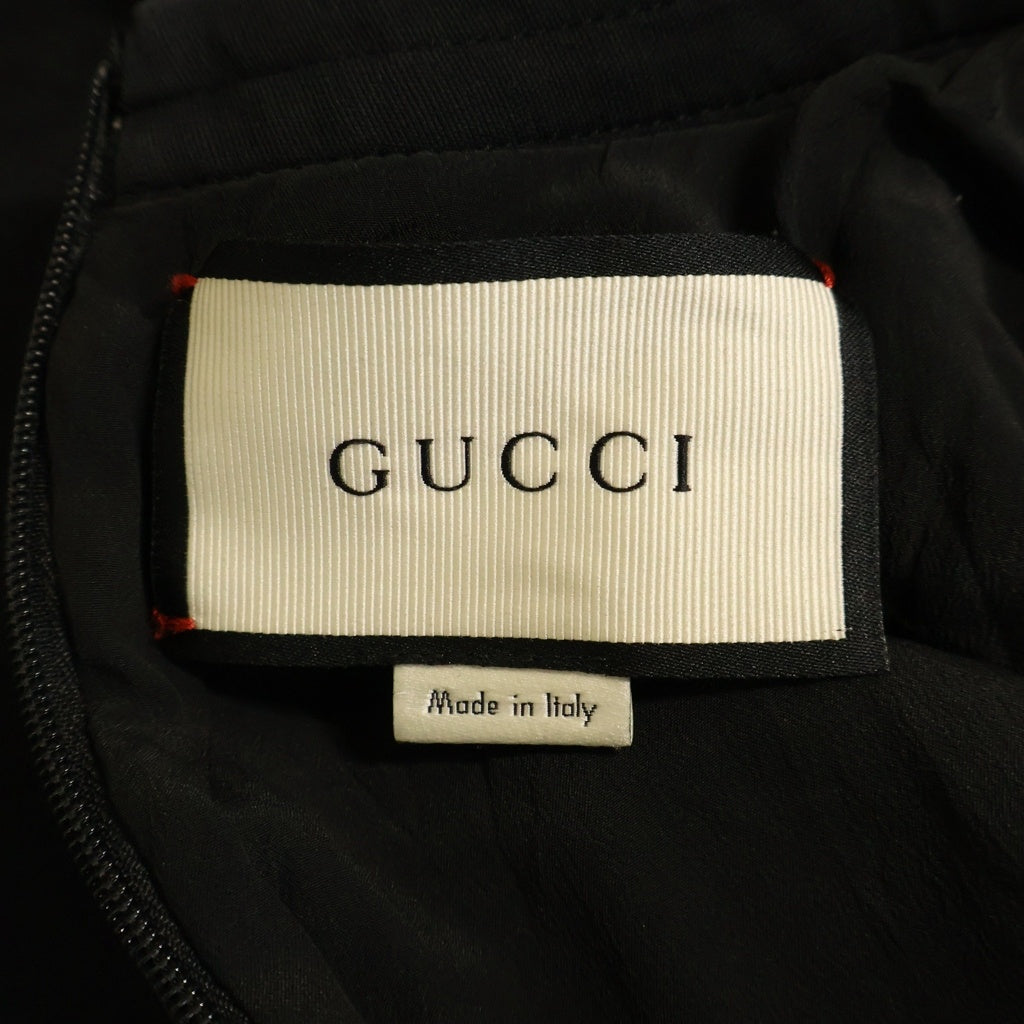 GUCCI(グッチ) Beaded Bosco Orso Dress 刺繍 レース装飾 ドレス ワンピース ブラック レディース 448831 ZIK12