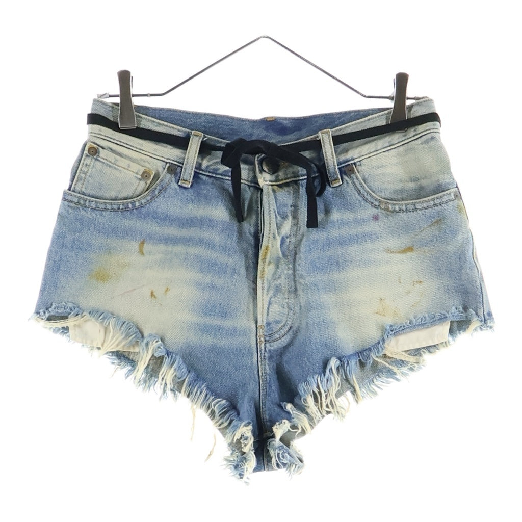 Maison Margiela(メゾンマルジェラ) 22SS Denim Shorts ダメージ加工 デニムショーツ ハーフパンツ インディゴ レディース S31MU0033