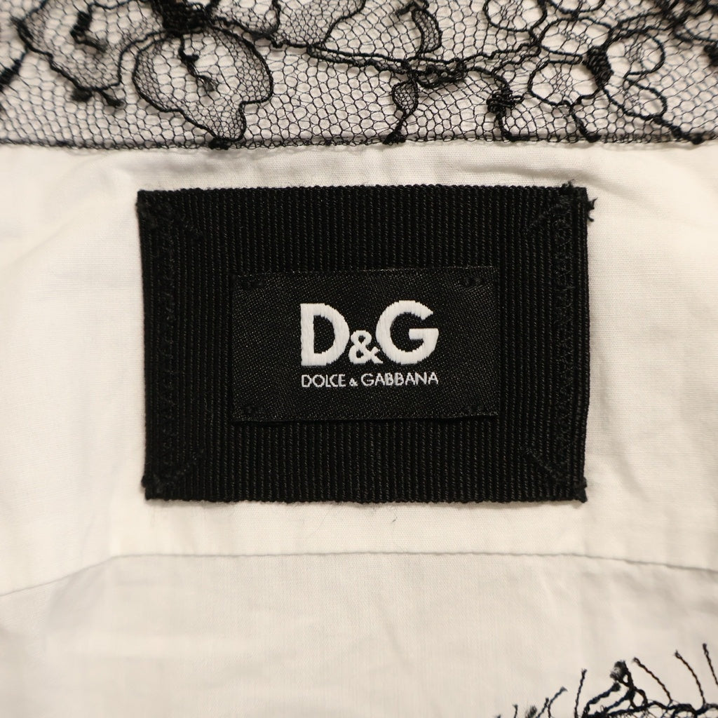 DOLCE & GABBANA(ドルチェアンドガッバーナ) L/S Shirt レース 長袖シャツ ホワイト