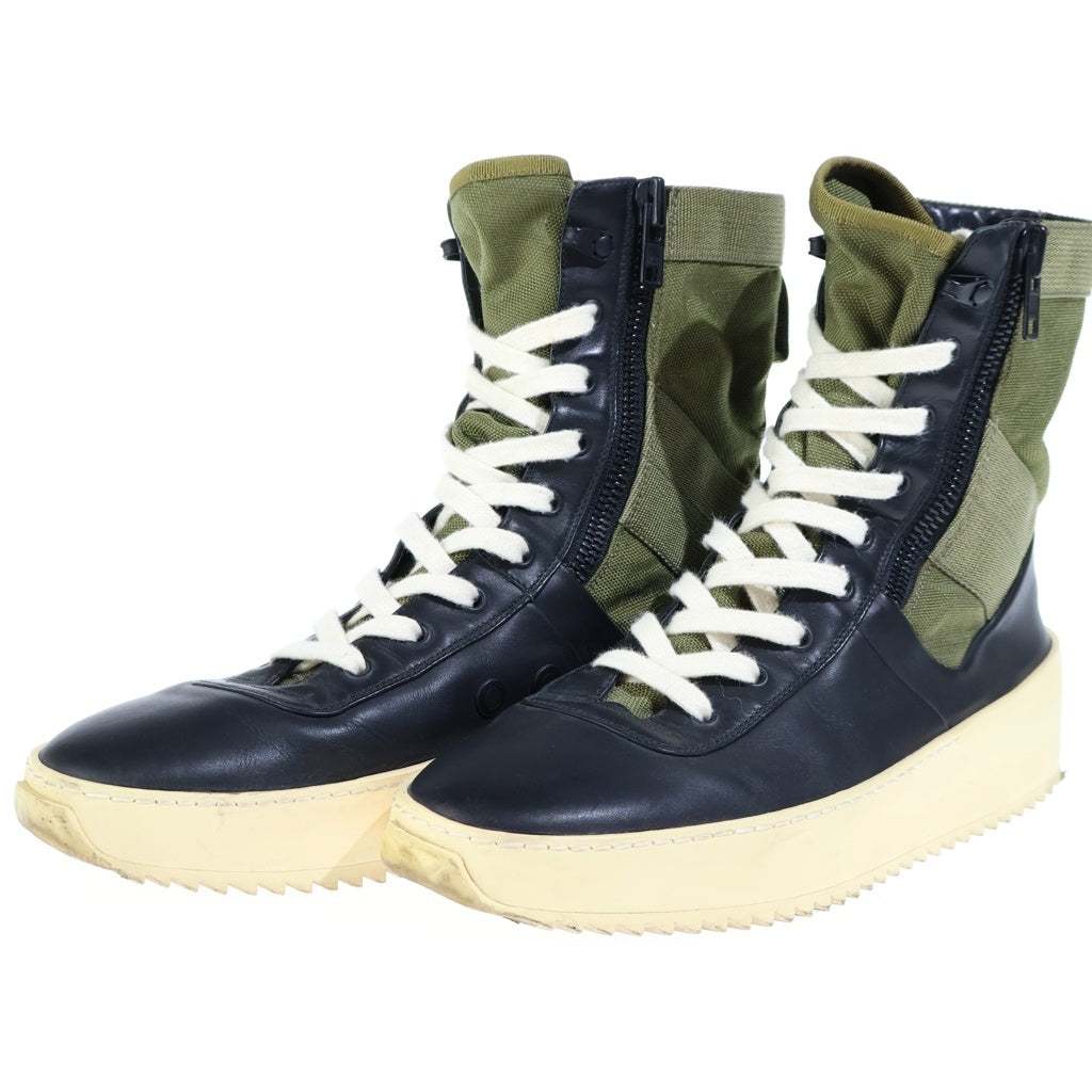FEAR OF GOD(フィアオブゴッド) JUNGLE SNEAKER ジャングルハイカットスニーカー ブラック/カーキ FG07S18U-20LECO9965