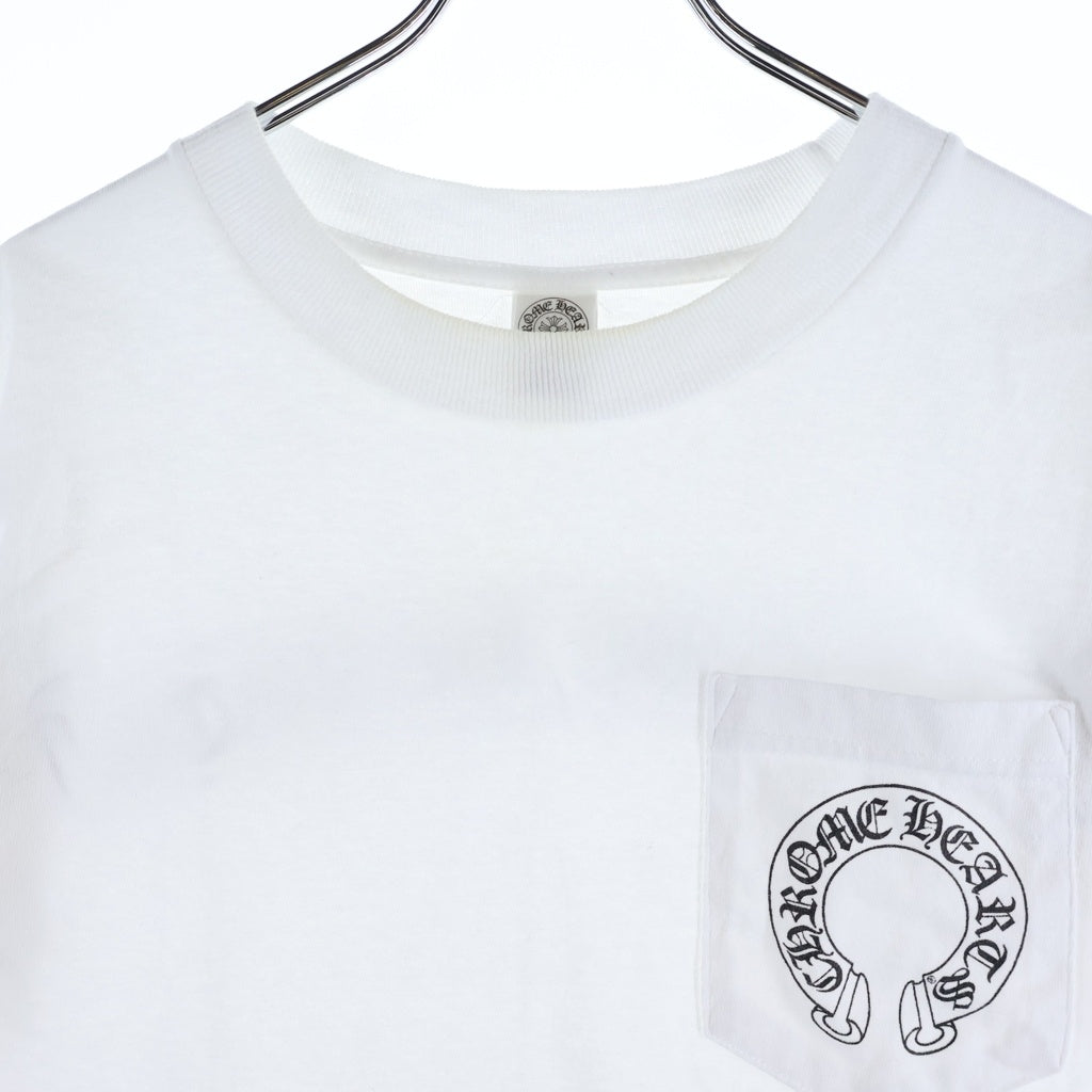 CHROME HEARTS(クロムハーツ) OLD SCROLL LABEL T-SHIRT オールド スクロールラベルプリント クルーネックポケット半袖Tシャツ ホワイト