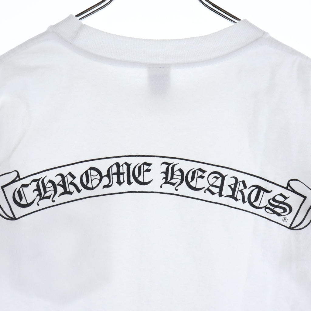 CHROME HEARTS(クロムハーツ) OLD SCROLL LABEL T-SHIRT オールド スクロールラベルプリント クルーネックポケット半袖Tシャツ ホワイト