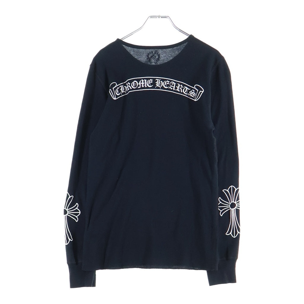 CHROME HEARTS(クロムハーツ) スクロールラベル CHプラス アームクロスプリント 長袖Tシャツ ロングスリーブ ブラック