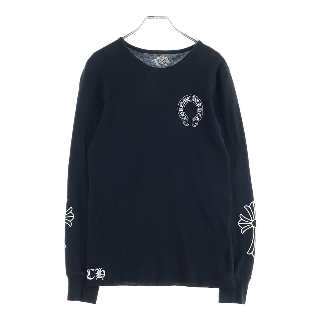 CHROME HEARTS(クロムハーツ) スクロールラベル CHプラス アームクロスプリント 長袖Tシャツ ロングスリーブ ブラック
