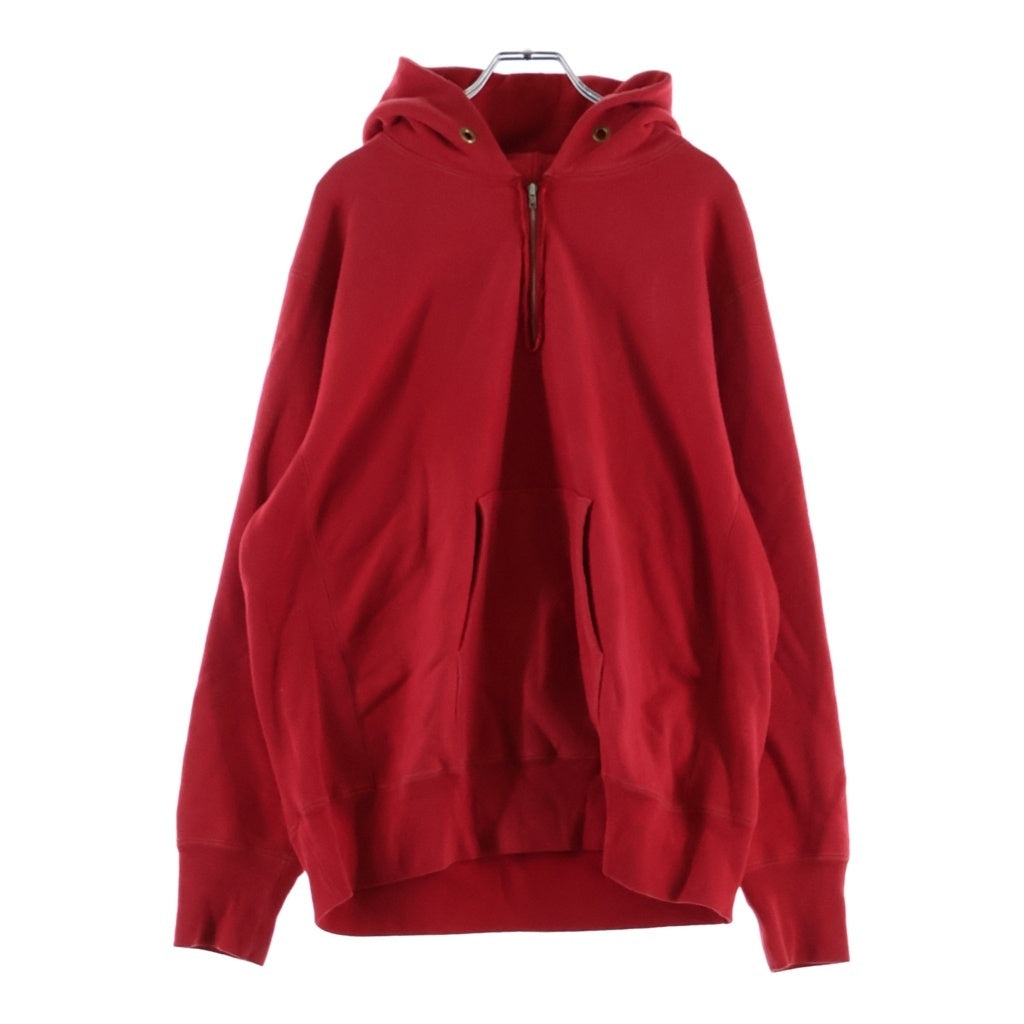 A.PRESSE(アプレッセ) 24AW VINTAGE HALF ZIP SWEAT HOODIE ヴィンテージ ハーフジップ スウェット フーディー レッド 24AAP-05-07K