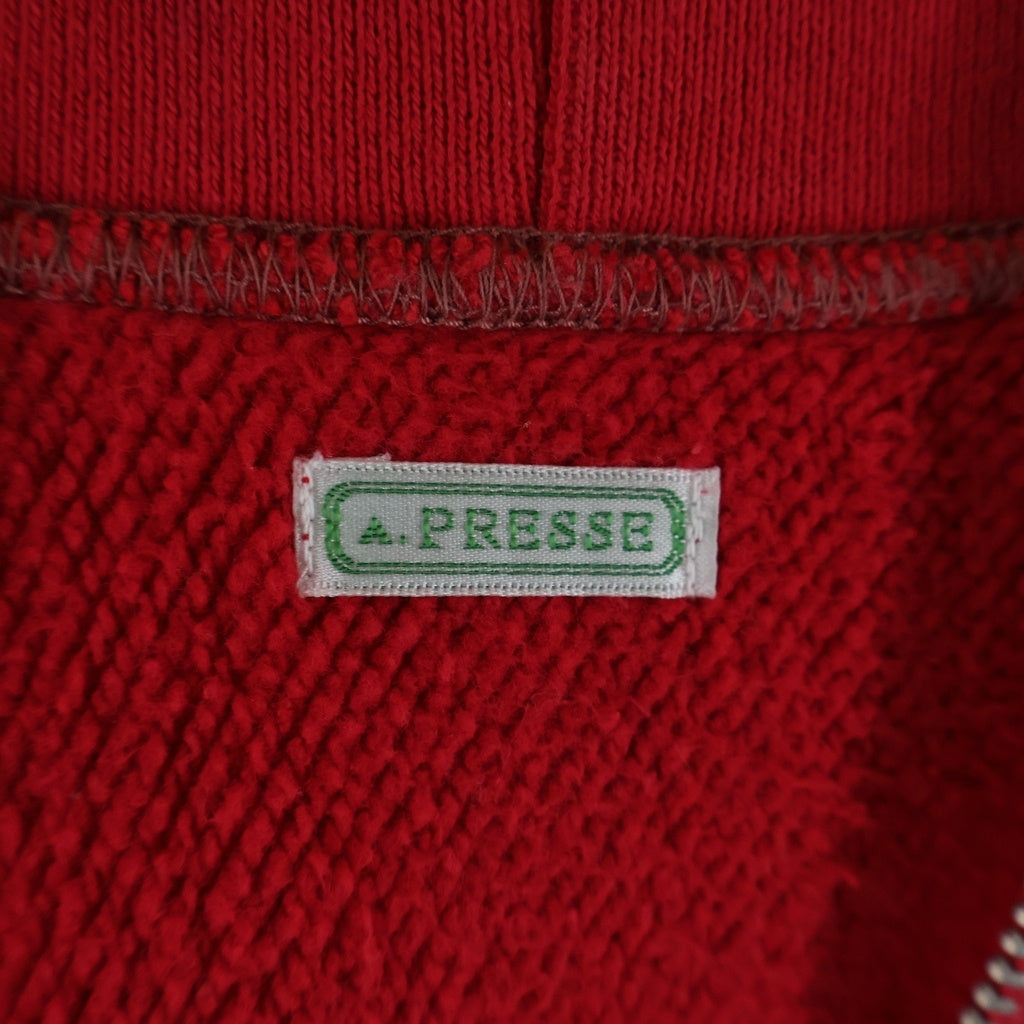 A.PRESSE(アプレッセ) 24AW VINTAGE HALF ZIP SWEAT HOODIE ヴィンテージ ハーフジップ スウェット フーディー レッド 24AAP-05-07K