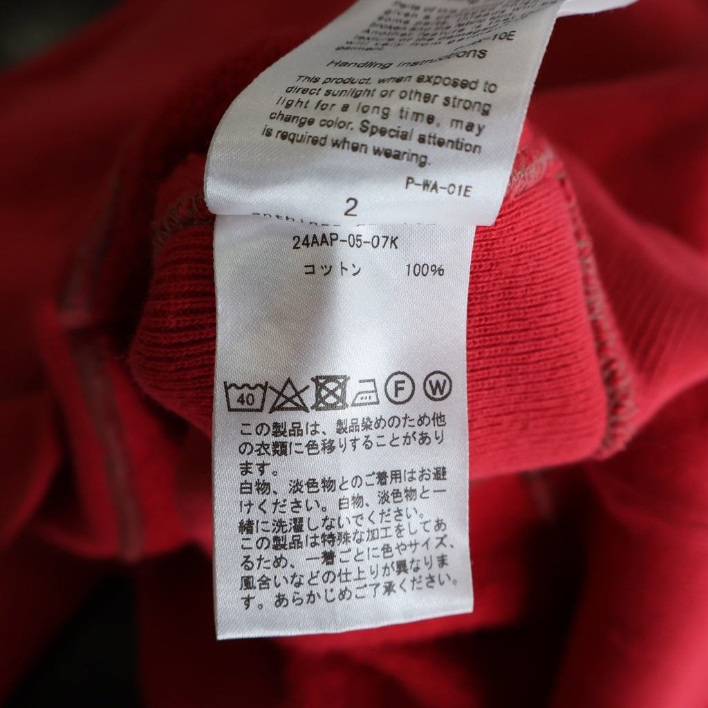 A.PRESSE(アプレッセ) 24AW VINTAGE HALF ZIP SWEAT HOODIE ヴィンテージ ハーフジップ スウェット フーディー レッド 24AAP-05-07K