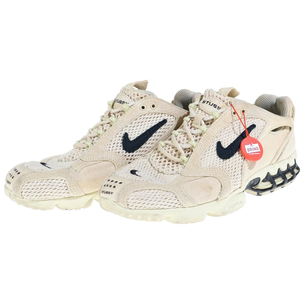 NIKE(ナイキ) ×STUSSY Air Zoom Spiridon Cage 2 Black ステューシー エアズーム スピリドン ケージド2 ローカットスニーカー US10/28cm アイボリー CQ5486-001