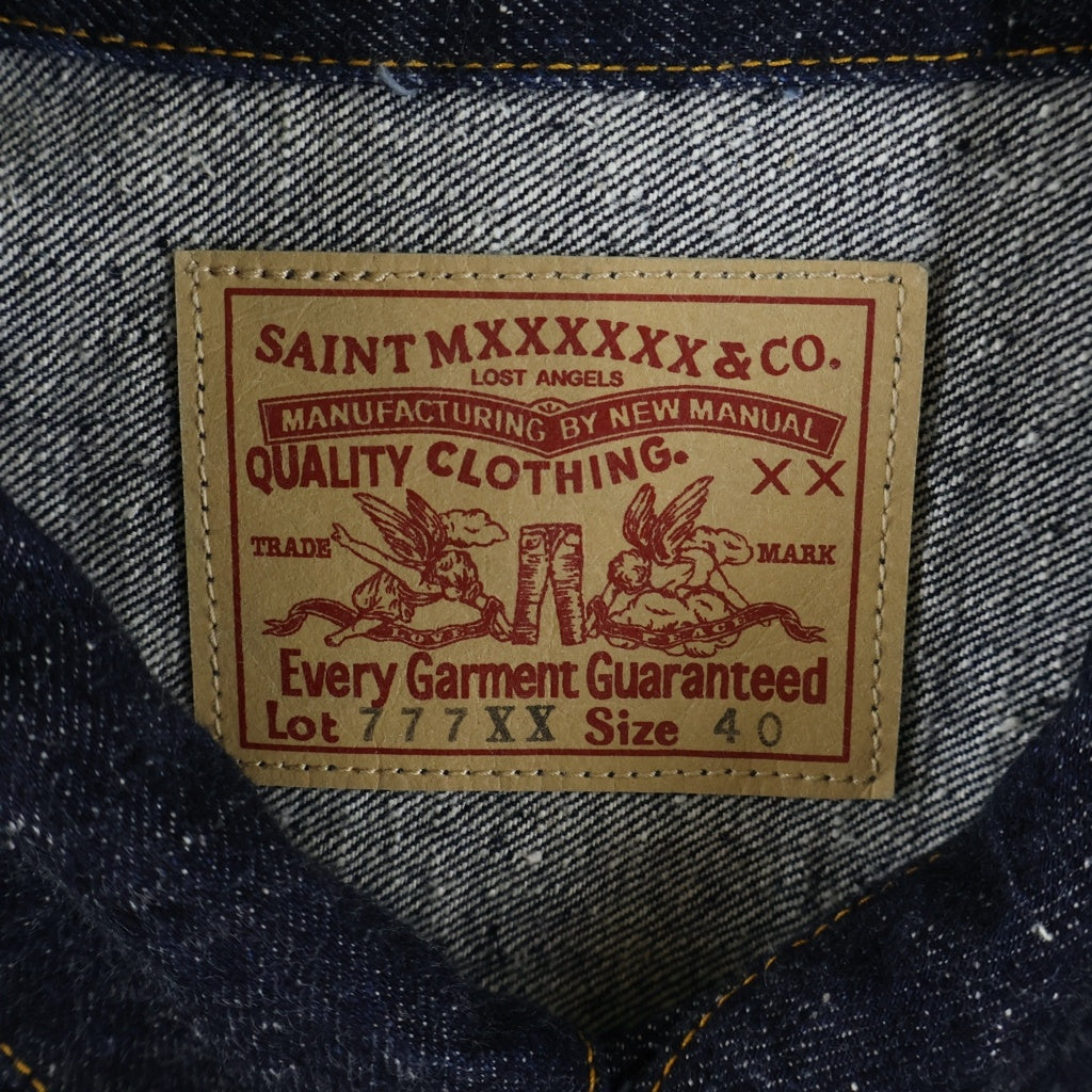 SAINT MICHAEL(セントマイケル) ×BERBERJIN ベルベルジン 777XX 2NDタイプ ワンウォッシュ ヴィンテージ加工 デニムトラッカージャケット インディゴ SM-A23-0000-C16