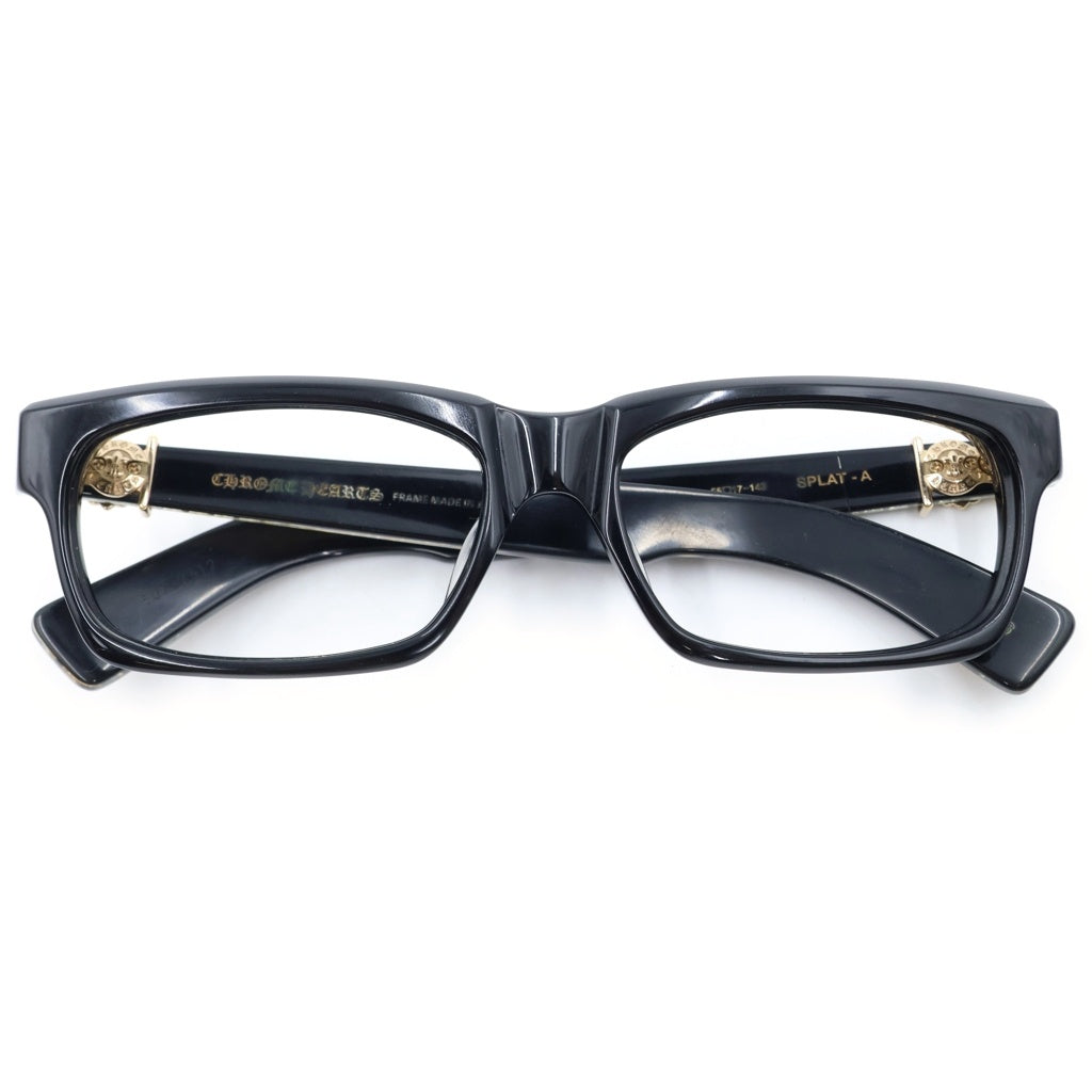 CHROME HEARTS(クロムハーツ) SPLAT-A BSフレアテンプル アイウェア サングラス メガネ ブラック/ゴールド 55□17-143