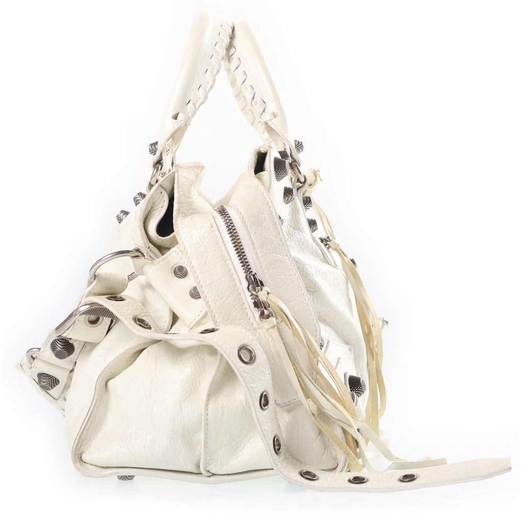 BALENCIAGA(バレンシアガ) NEO CAGOLE CITY HANDBAG ARENA LAMBSKIN ネオ カゴール シティ アリーナ ラムスキン ハンドバッグ ホワイト 700451 210B0 レディース