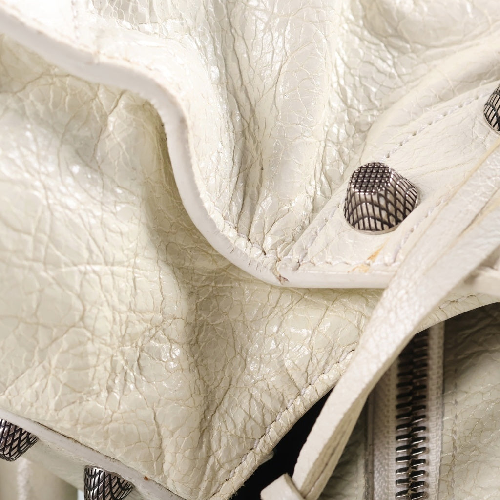 BALENCIAGA(バレンシアガ) NEO CAGOLE CITY HANDBAG ARENA LAMBSKIN ネオ カゴール シティ アリーナ ラムスキン ハンドバッグ ホワイト 700451 210B0 レディース