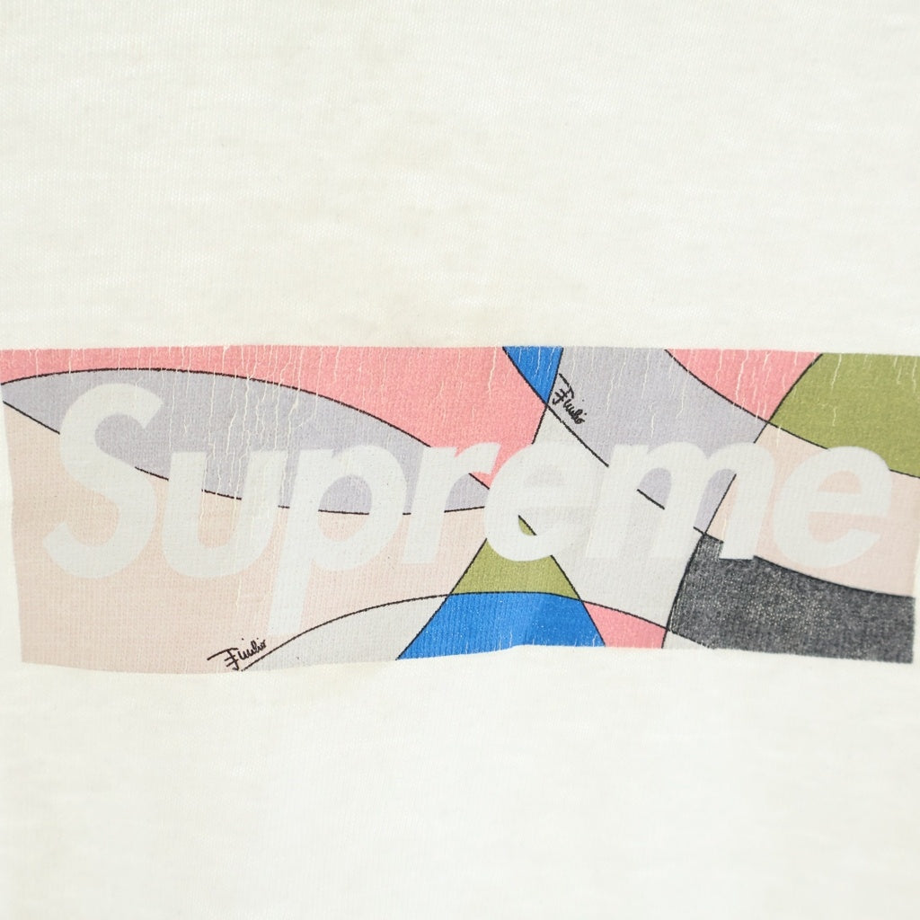 SUPREME(シュプリーム) ×21SS Emilio Pucci Box Logo Tee エミリオプッチ ボックスロゴ 半袖Tシャツ カットソー クルーネック ホワイト