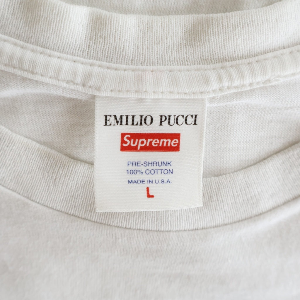 SUPREME(シュプリーム) ×21SS Emilio Pucci Box Logo Tee エミリオプッチ ボックスロゴ 半袖Tシャツ カットソー クルーネック ホワイト