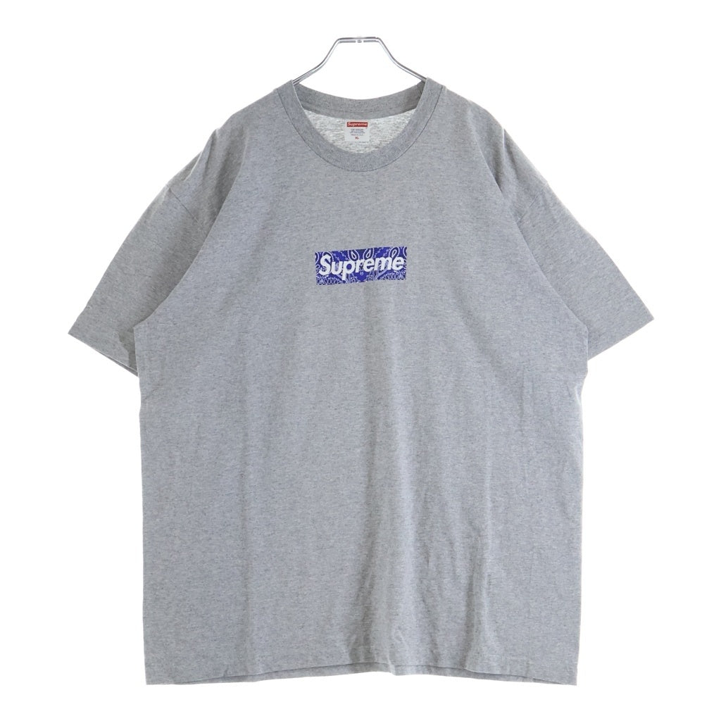 SUPREME(シュプリーム) 19AW Bandana Box Logo Tee バンダナボックスロゴ プリント 半袖Tシャツ カットソー グレー