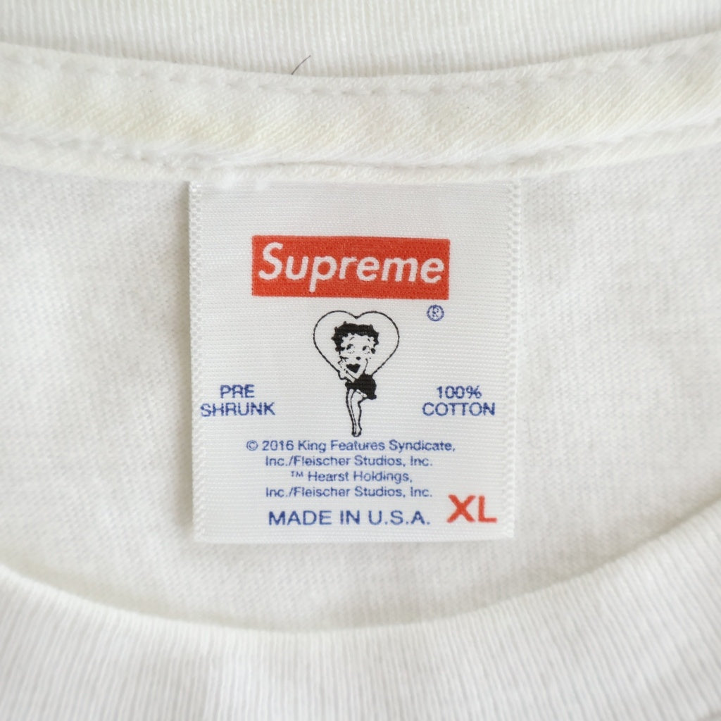 SUPREME(シュプリーム) 16SS Betty Boop Tee ベティー ブープ プリント 半袖Tシャツ カットソー ホワイト