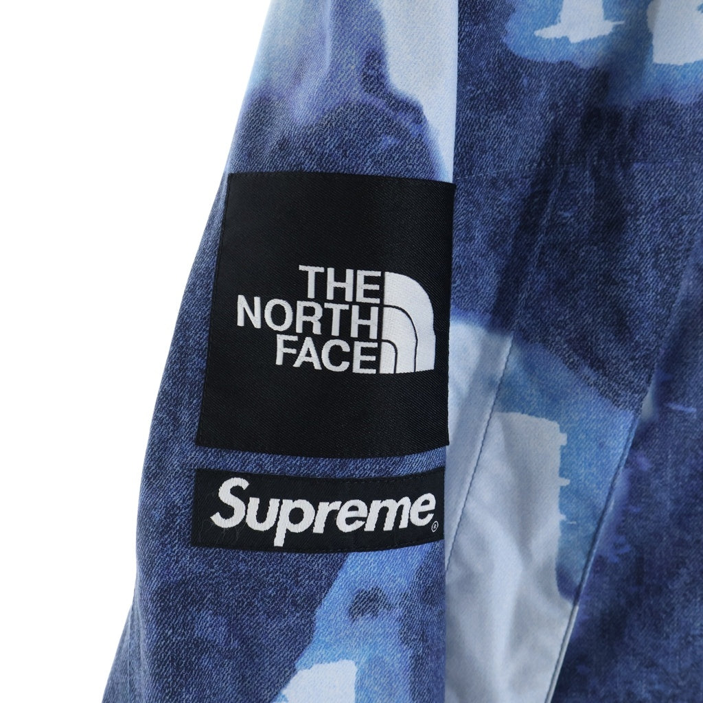 SUPREME(シュプリーム) 21AW ×THE NORTH FACE Bleached Denim Print Mountain Jacket NP52100I ザノースフェイス ブリーチド デニムプリント マウンテン ジャケット ブルー