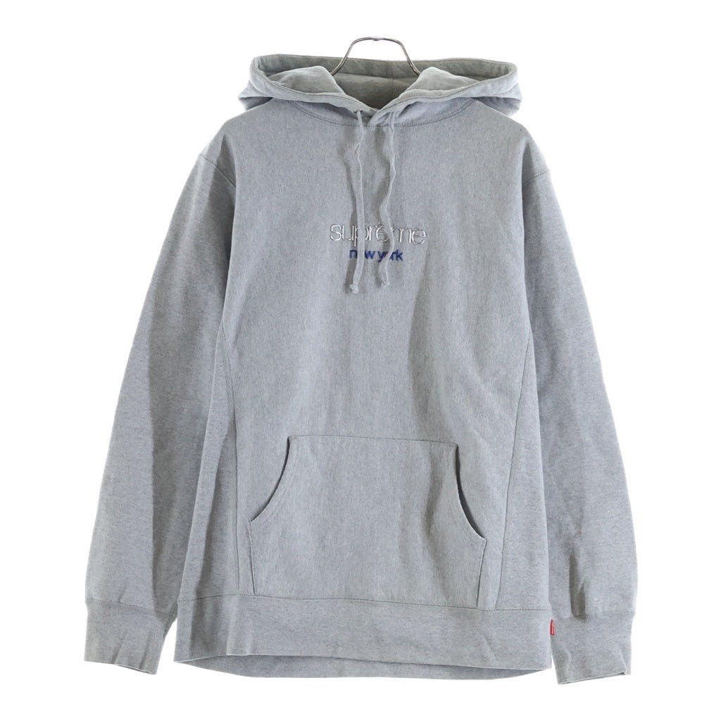 SUPREME(シュプリーム) 16AW Chrome Classic Logo Hooded Sweatshirt クラシックロゴ プルオーバースウェットパーカー フーディー グレー