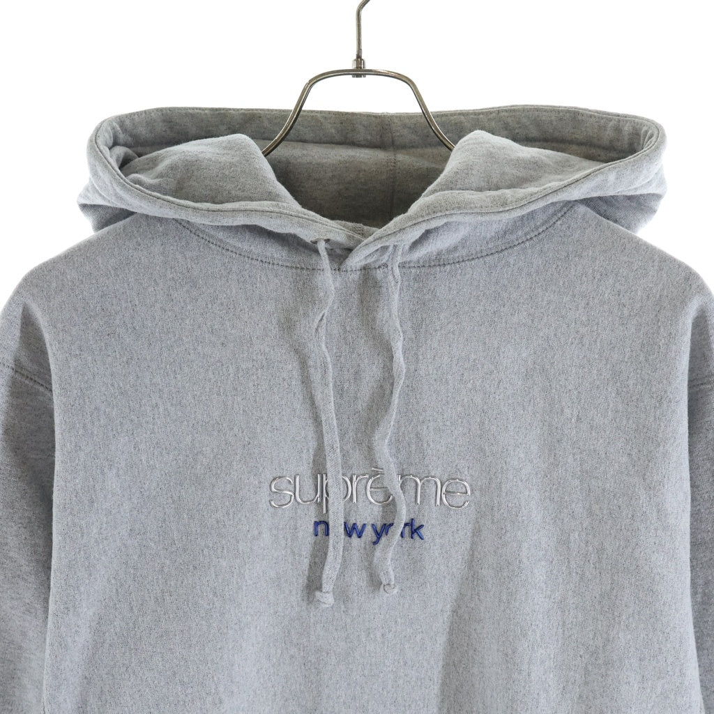 SUPREME(シュプリーム) 16AW Chrome Classic Logo Hooded Sweatshirt クラシックロゴ プルオーバースウェットパーカー フーディー グレー
