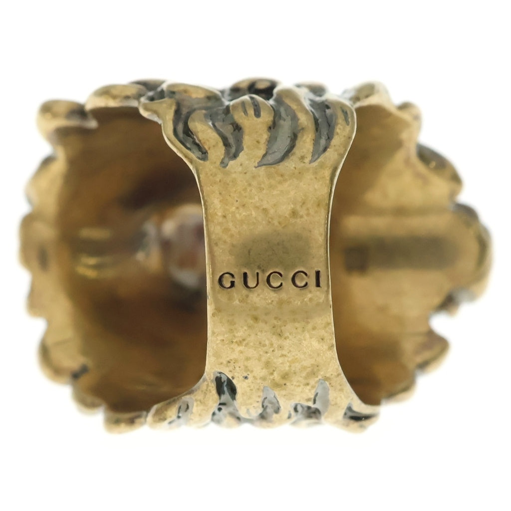 GUCCI(グッチ) ライオンヘッドリング ブルーストーン ゴールド