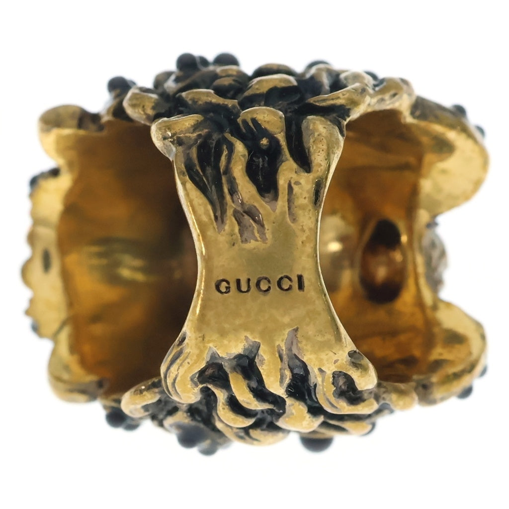 GUCCI(グッチ) ライオンヘッドリング ストーンアイ ゴールド レディース