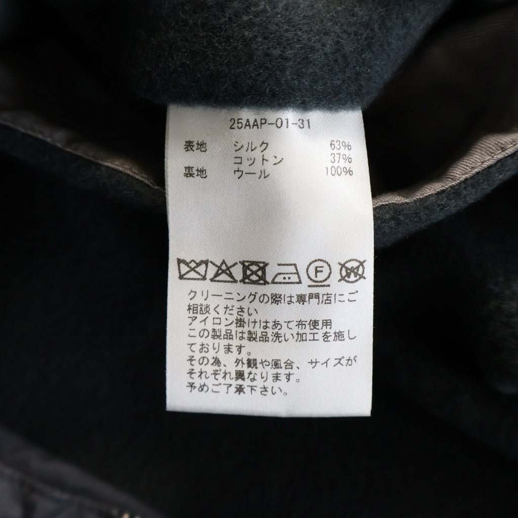 A.PRESSE(アプレッセ) 25AW Silk Taffeta Coach Jacket 裏地ウール シルクコーチジャケット ネイビー 25AAP-01-31