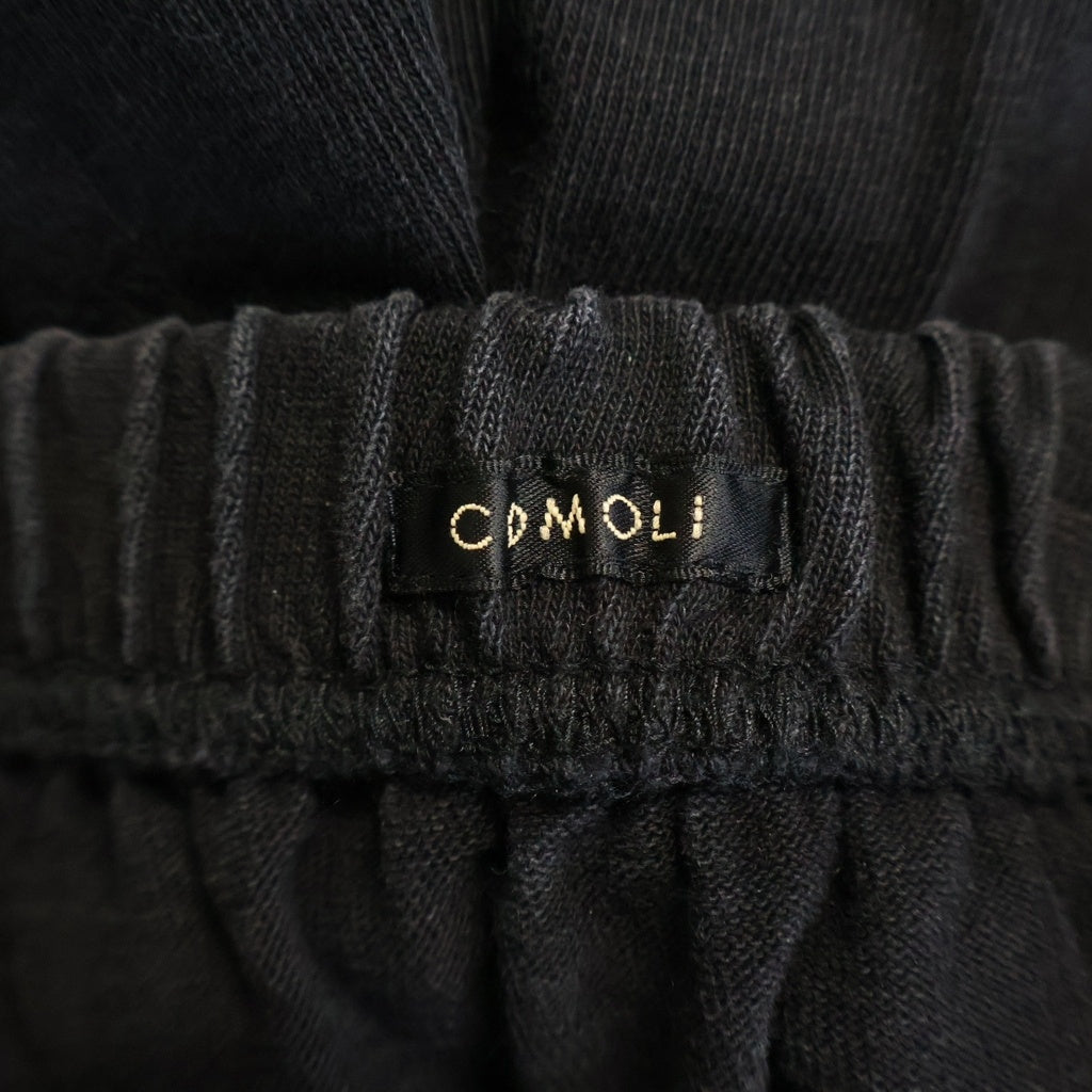 COMOLI(コモリ) 25AW COTTON JERSEY KNEE TUCK PANTS コットンジャージー ニータックパンツ ブラック C03-05006
