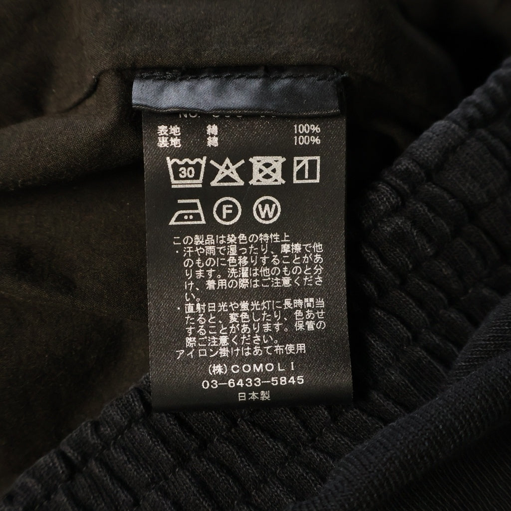 COMOLI(コモリ) 25AW COTTON JERSEY G8 JACKET コットンジャージー G8ジャケット ブラック C03-05005