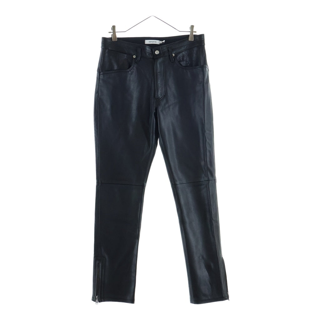nonnative(ノンネイティブ) EXPLORER JEANS DROPPED FIT COW LEATHER レザーパンツ ブラック NN-P4016