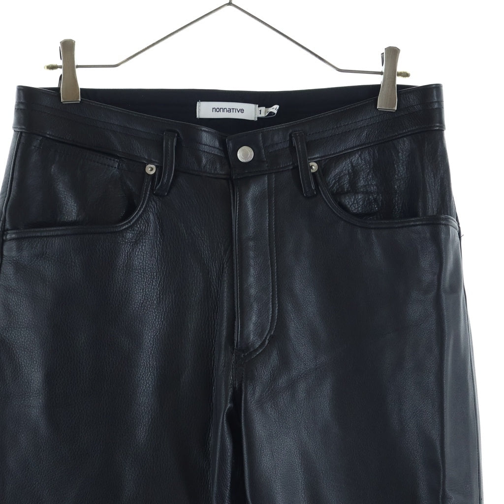 nonnative(ノンネイティブ) EXPLORER JEANS DROPPED FIT COW LEATHER レザーパンツ ブラック NN-P4016