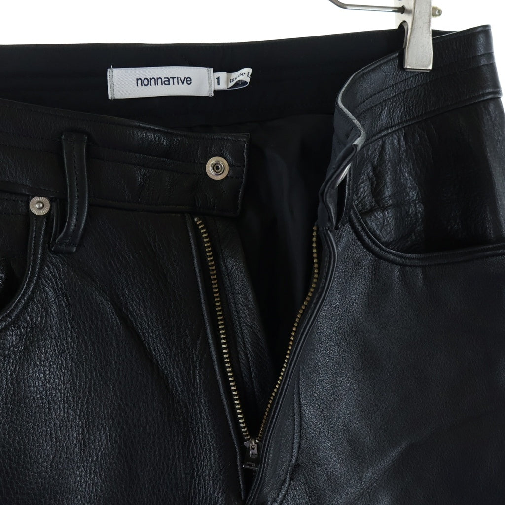 nonnative(ノンネイティブ) EXPLORER JEANS DROPPED FIT COW LEATHER レザーパンツ ブラック NN-P4016