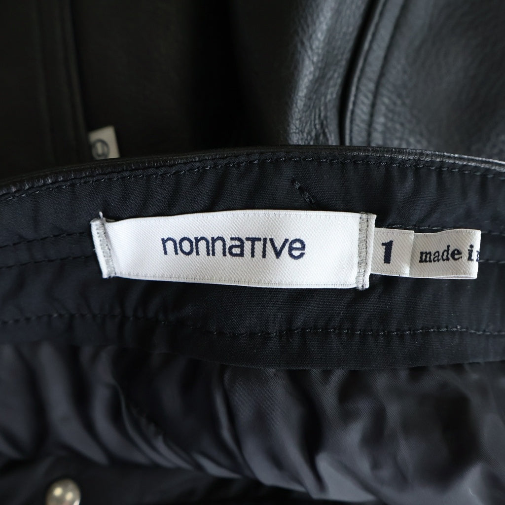 nonnative(ノンネイティブ) EXPLORER JEANS DROPPED FIT COW LEATHER レザーパンツ ブラック NN-P4016