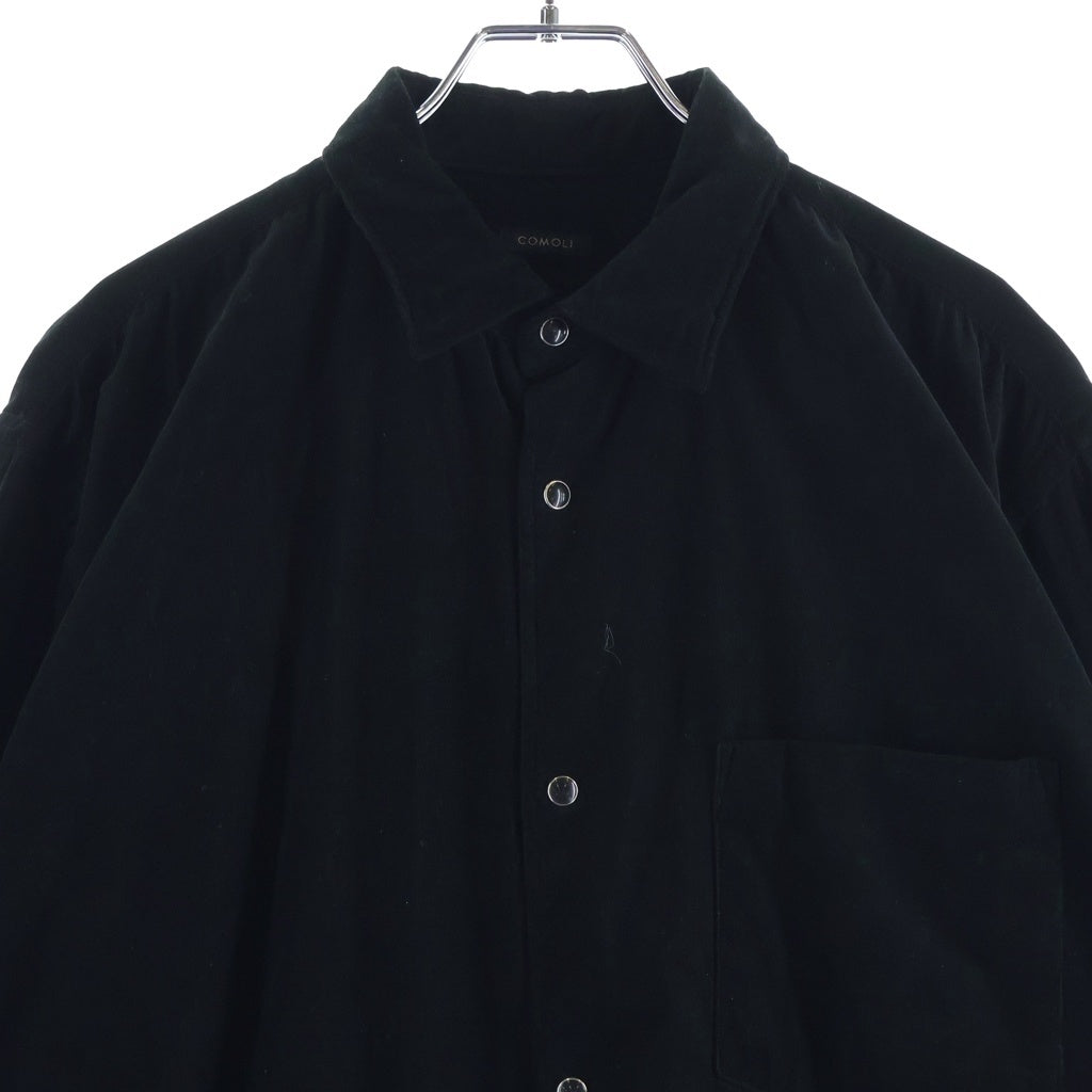 COMOLI(コモリ) 25AW コーデュロイ コモリシャツ 長袖シャツ ブラック C03-02008