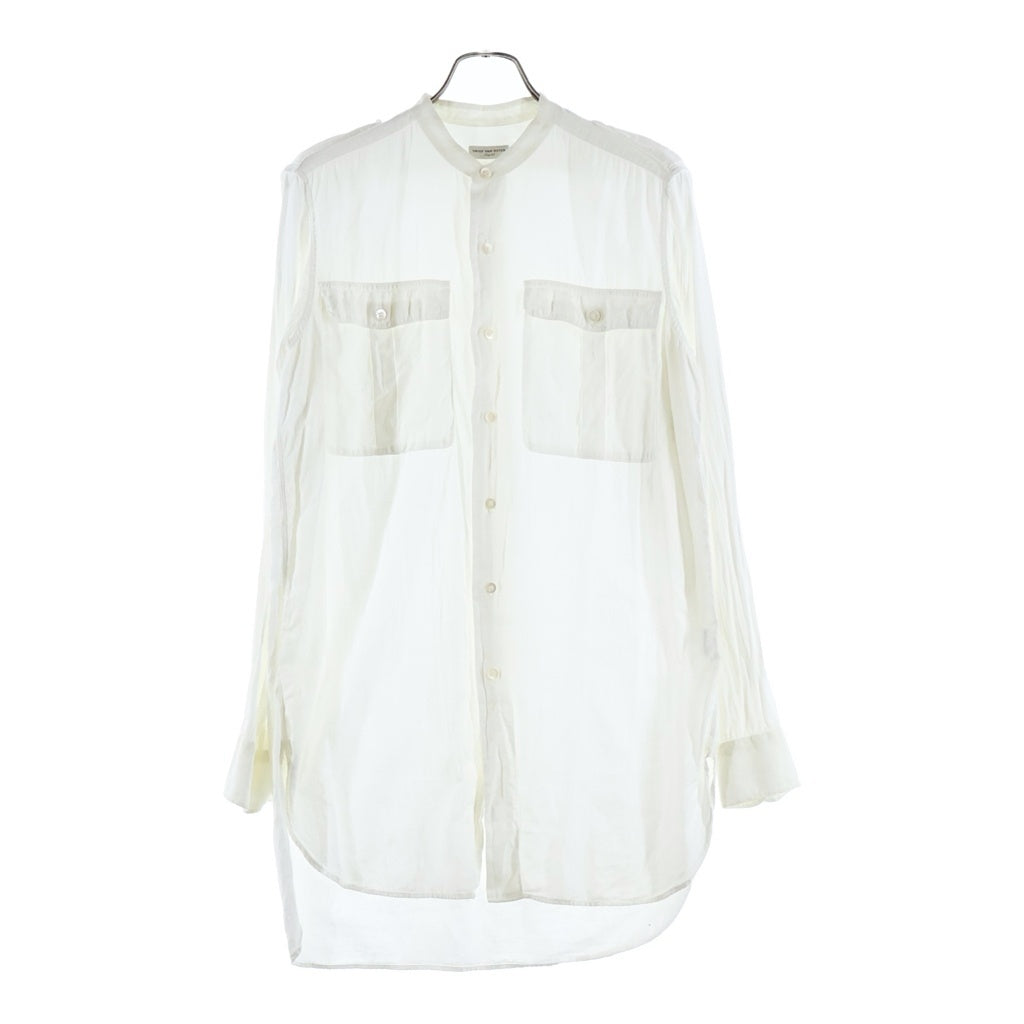 DRIES VAN NOTEN(ドリスヴァンノッテン) Band Collar Shirt バンドカラー 長袖シャツ ホワイト