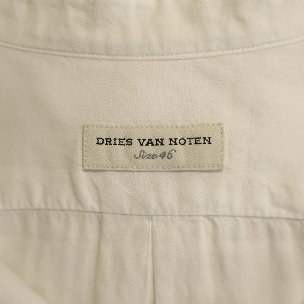 DRIES VAN NOTEN(ドリスヴァンノッテン) Band Collar Shirt バンドカラー 長袖シャツ ホワイト