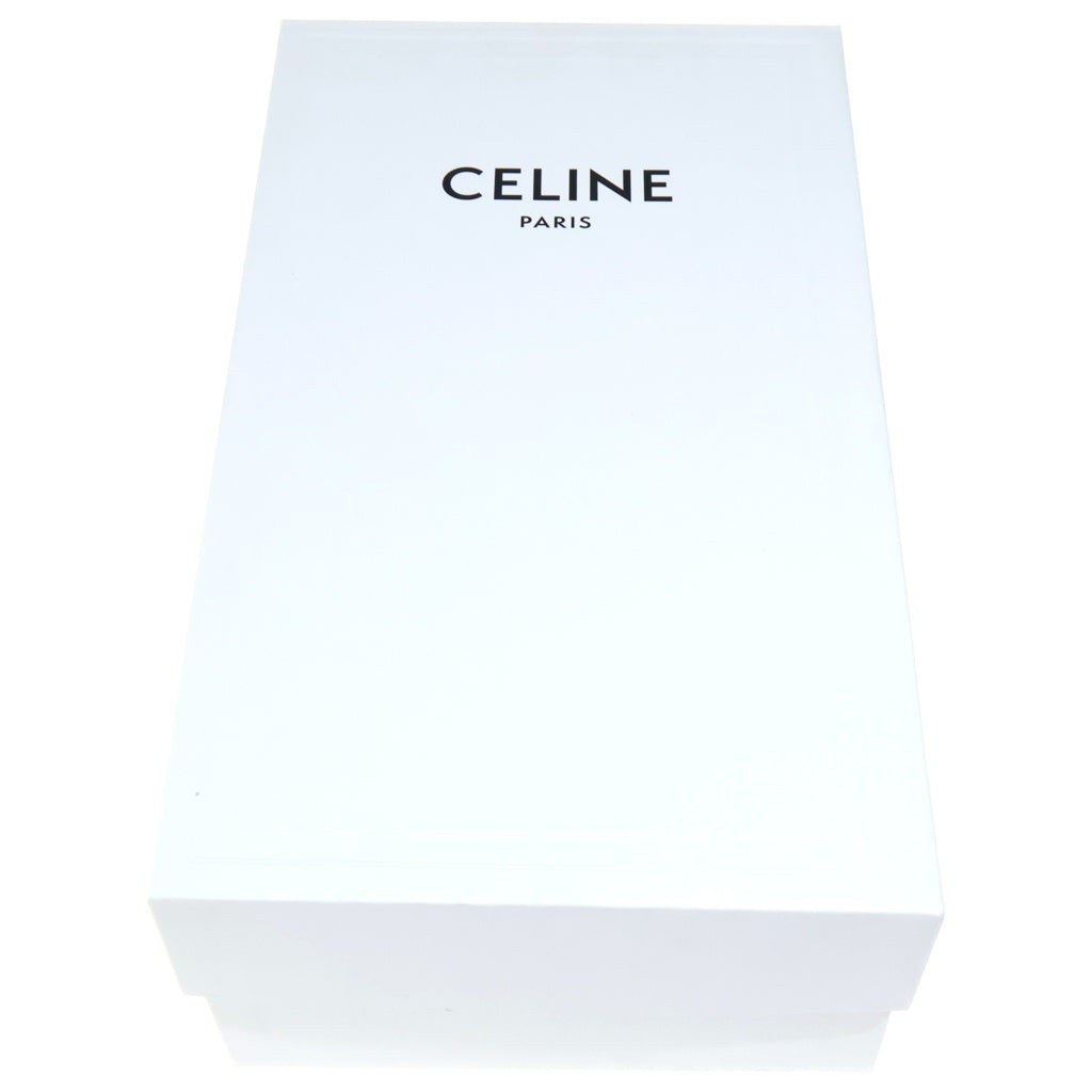 CELINE(セリーヌ) TRAINER LOW LACE-UP SNEAKER カーフスキン レースアップ ローカットスニーカー ホワイト／レッド