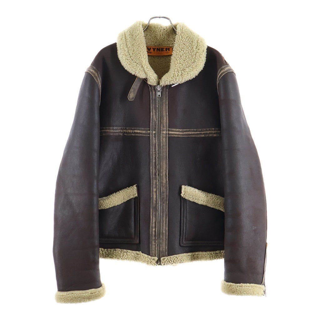 VYNER ARTICLES(ヴァイナーアーティクルズ) ムートンボア レザージャケット ブルゾン ブラウン
