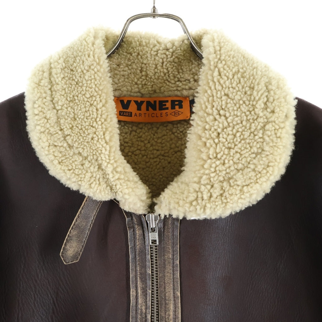 VYNER ARTICLES(ヴァイナーアーティクルズ) ムートンボア レザージャケット ブルゾン ブラウン