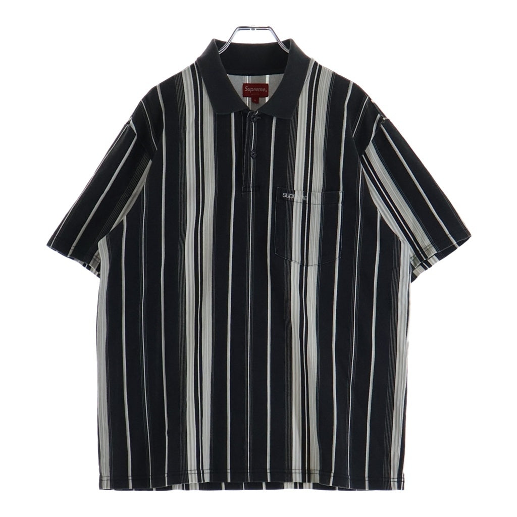 SUPREME(シュプリーム) 20SS Vertical Stripe Polo ヴァーティカル ストライプ 半袖ポロシャツ グレー