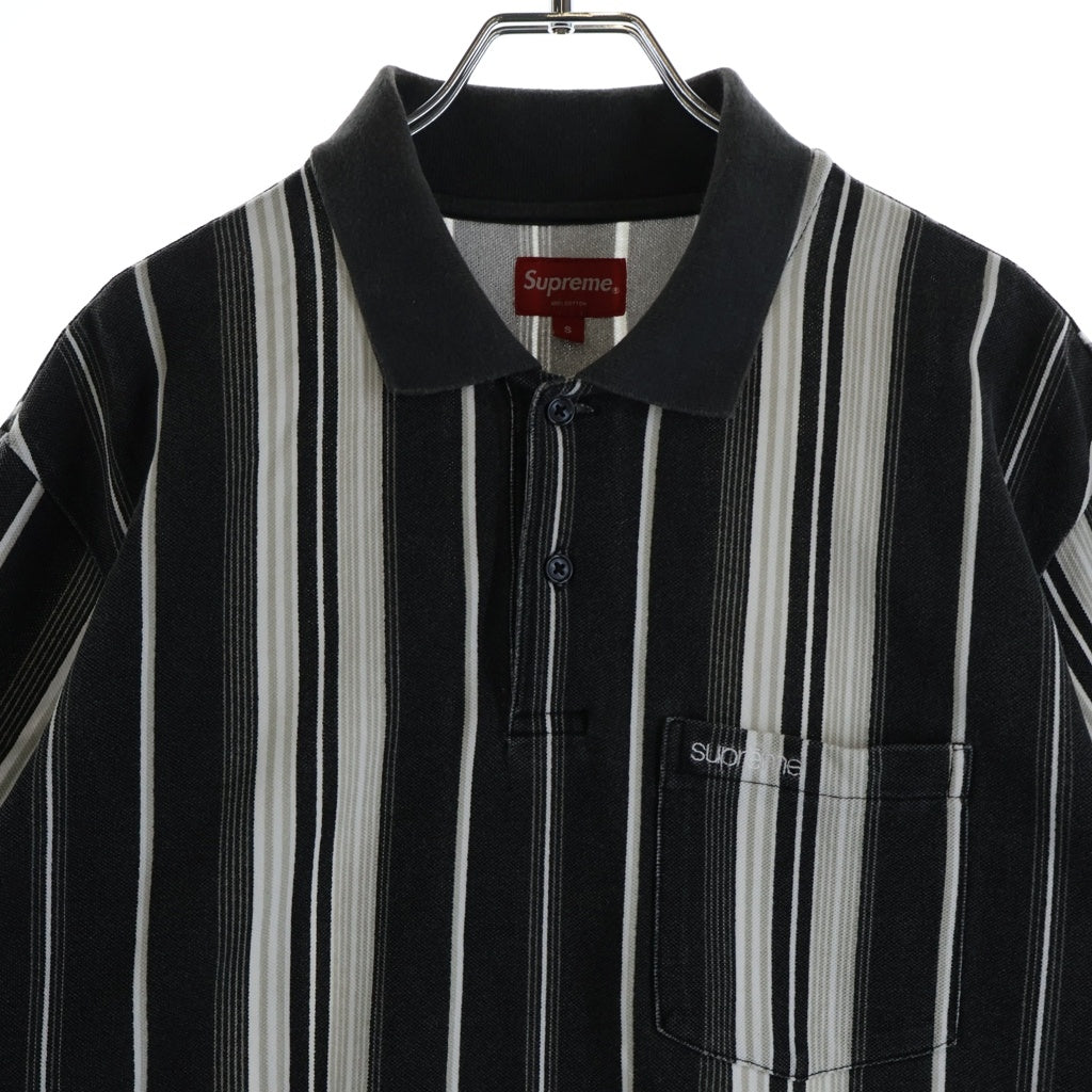 SUPREME(シュプリーム) 20SS Vertical Stripe Polo ヴァーティカル ストライプ 半袖ポロシャツ グレー