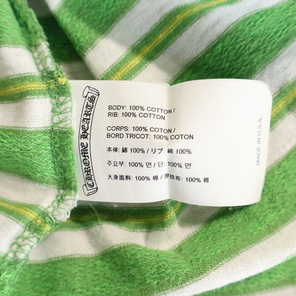 CHROME HEARTS(クロムハーツ) MATTY BOY Y NOT STRIPE POLO マッティボーイ ストライプ長袖ポロシャツ グリーン