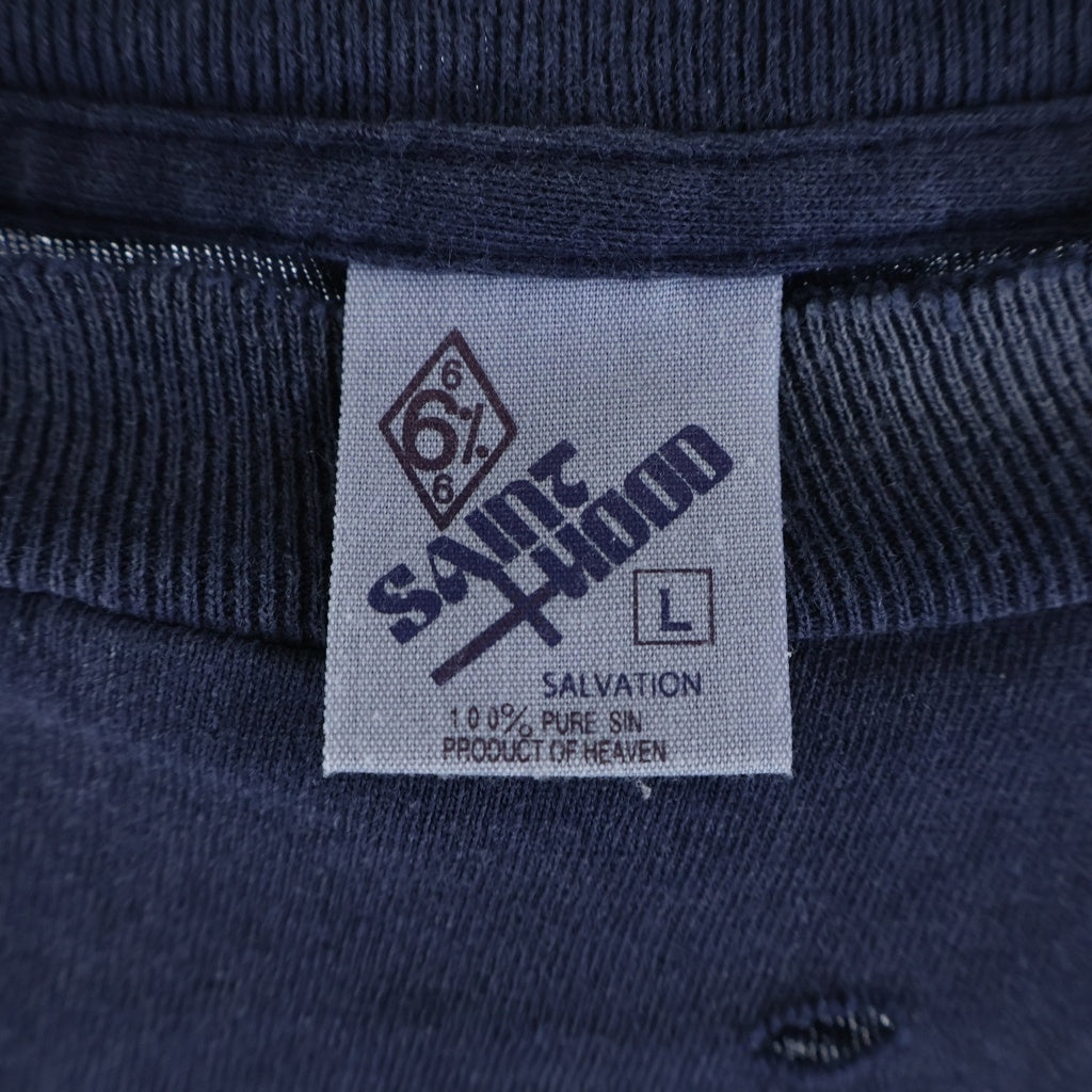SAINT MICHAEL(セントマイケル) 25SS ×NEIGHBORHOOD NH SS TEE STHD.SAINTNBHD ネイバーフッド ダメージ加工 半袖Tシャツ ネイビー SM-HR8-0000-C91