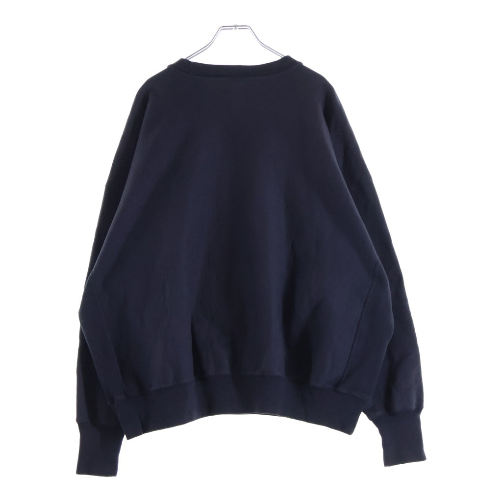 SAINT MICHAEL(セントマイケル) 24AW MX CREW SWT ダメージ加工 クルーネックスウェットトレーナー ネイビー SM-YS1-0000-033