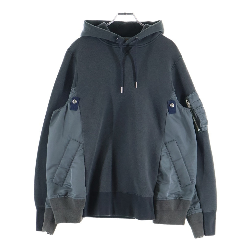 Sacai(サカイ) 22AW MA-1 Sponge Sweat Hoodie スポンジ プルオーバースウェットパーカー フーディー グレー SCM-044