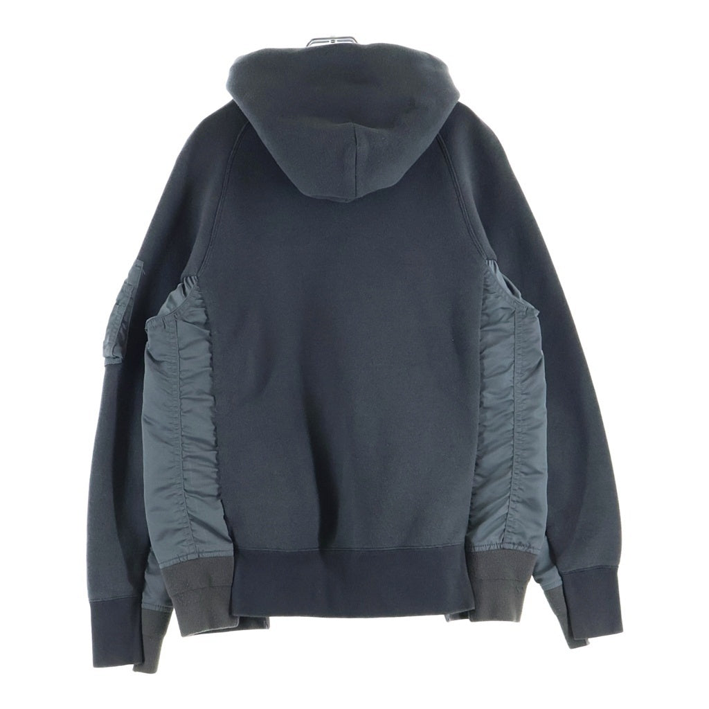 Sacai(サカイ) 22AW MA-1 Sponge Sweat Hoodie スポンジ プルオーバースウェットパーカー フーディー グレー SCM-044