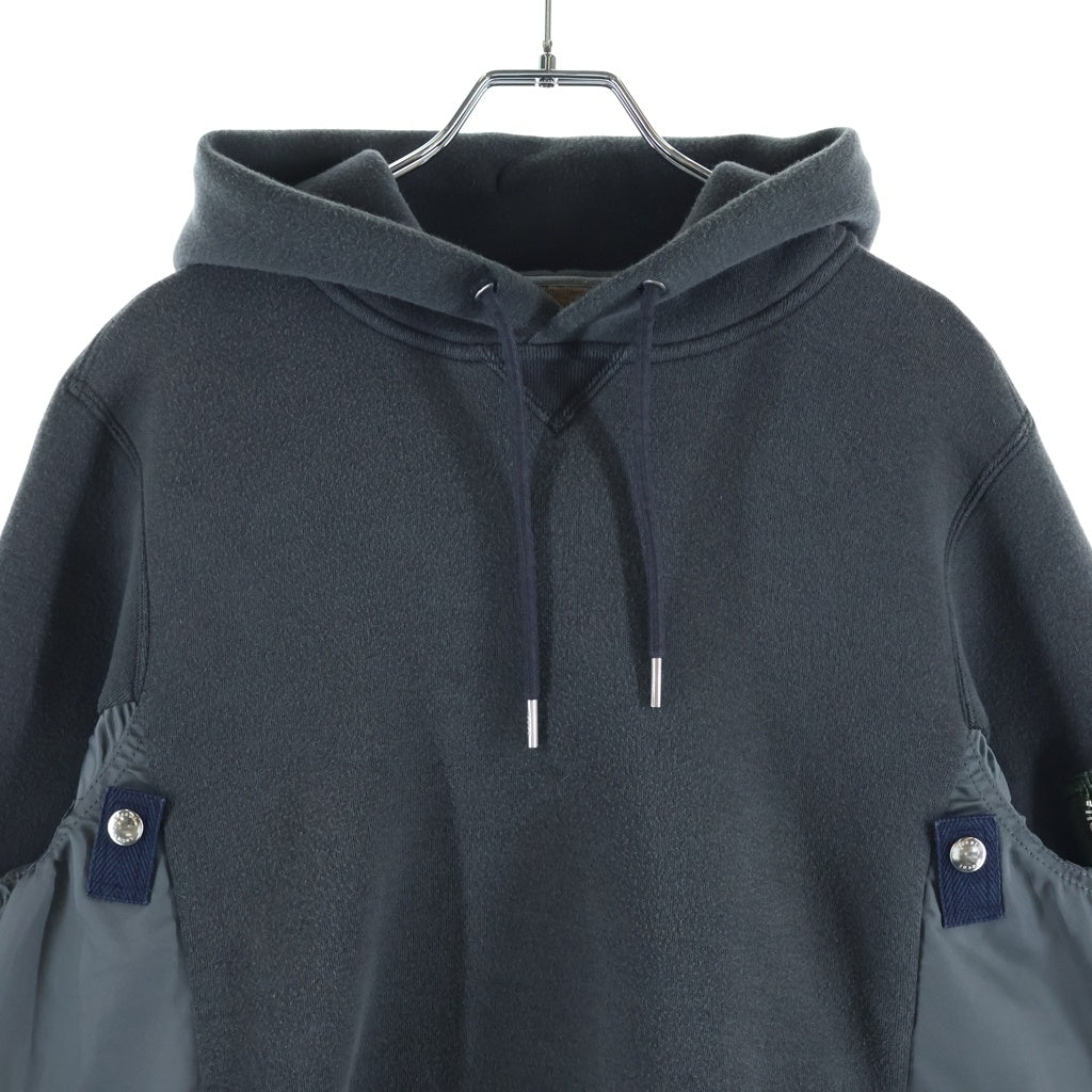 Sacai(サカイ) 22AW MA-1 Sponge Sweat Hoodie スポンジ プルオーバースウェットパーカー フーディー グレー SCM-044
